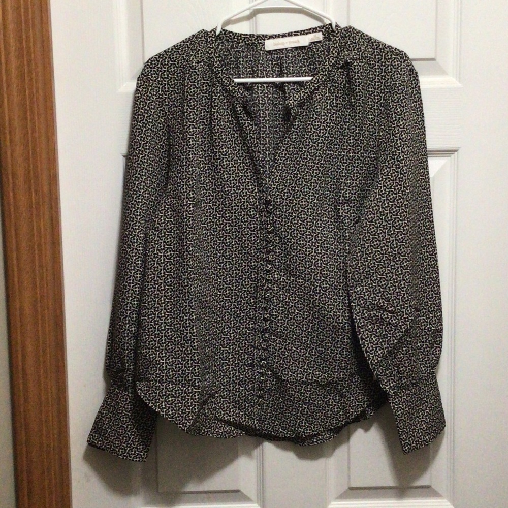bishop + young Black and White Patterned Blouse